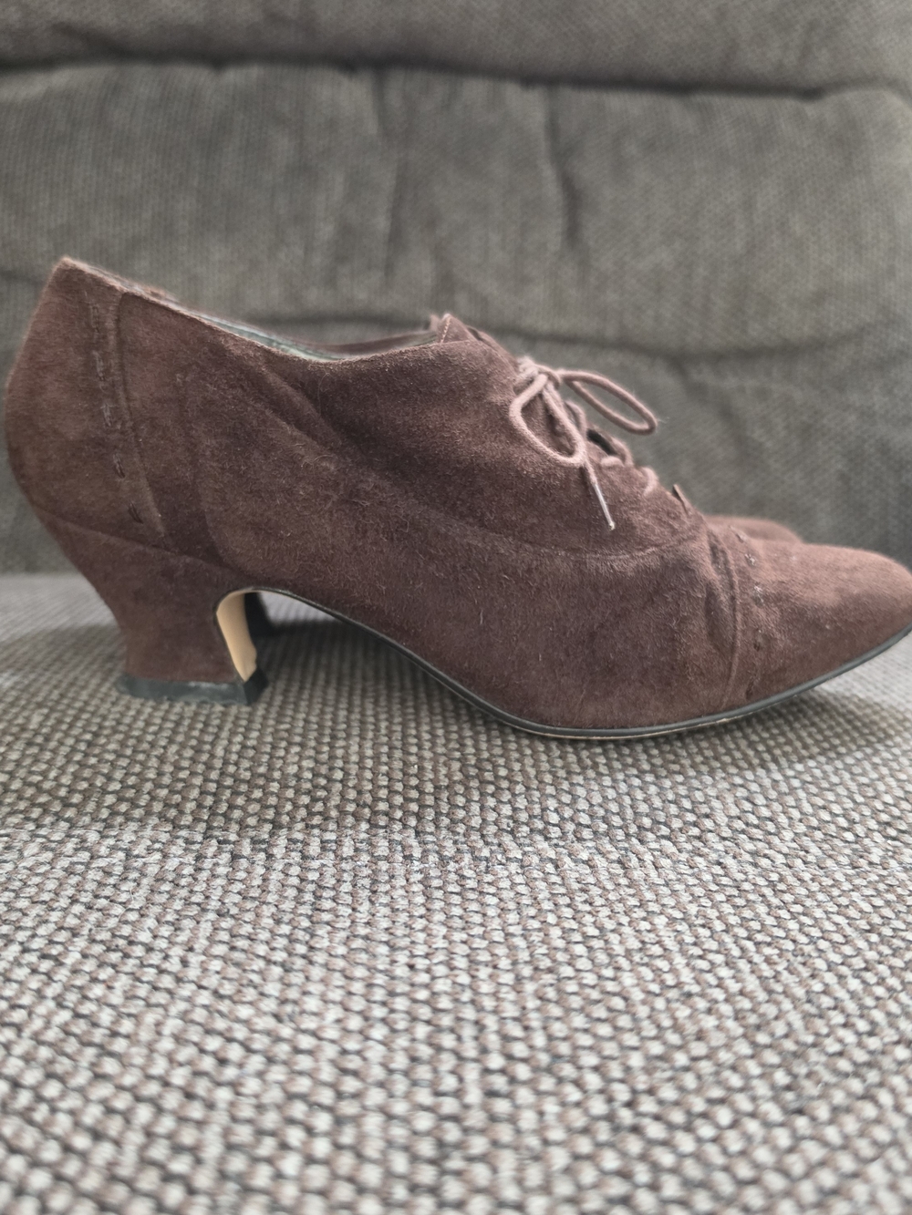 Capezio Suede Lace Up Heels Brown Vintage Oxford Dance Shoes 6